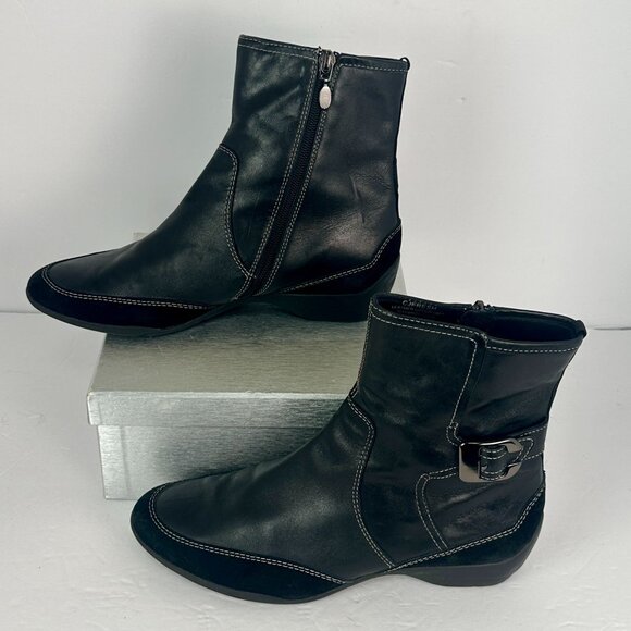 Circa Joan & David CJFRESH Black Leather Ankle Boots Womans Size US 8.5M - Picture 3 of 12